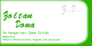 zoltan doma business card
